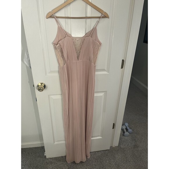 BCBGeneration Women's Pink Chiffon Lace Pleated Maxi Formal Gown Dress 8 NWT NEW - Picture 9 of 12